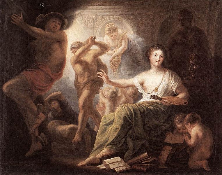 unknow artist Hercules Protects Painting from Ignorance and Envy